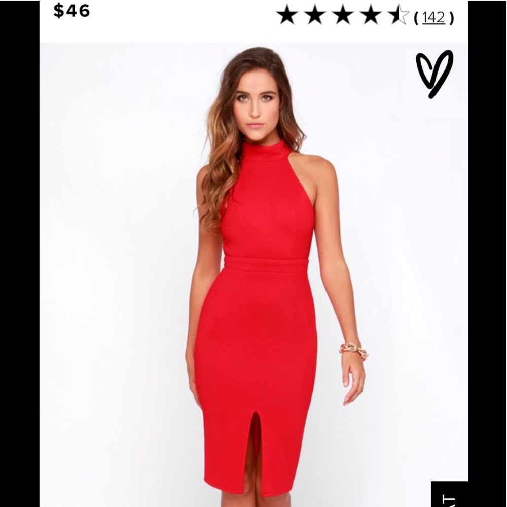 NWT Lulu’s Red Midi Dress